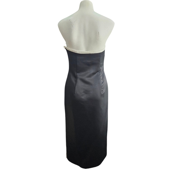 Jessica McClintock X Gunne Sax Strapless Black Vintage Dress Size 6 Goth Mobwife - Picture 3 of 11